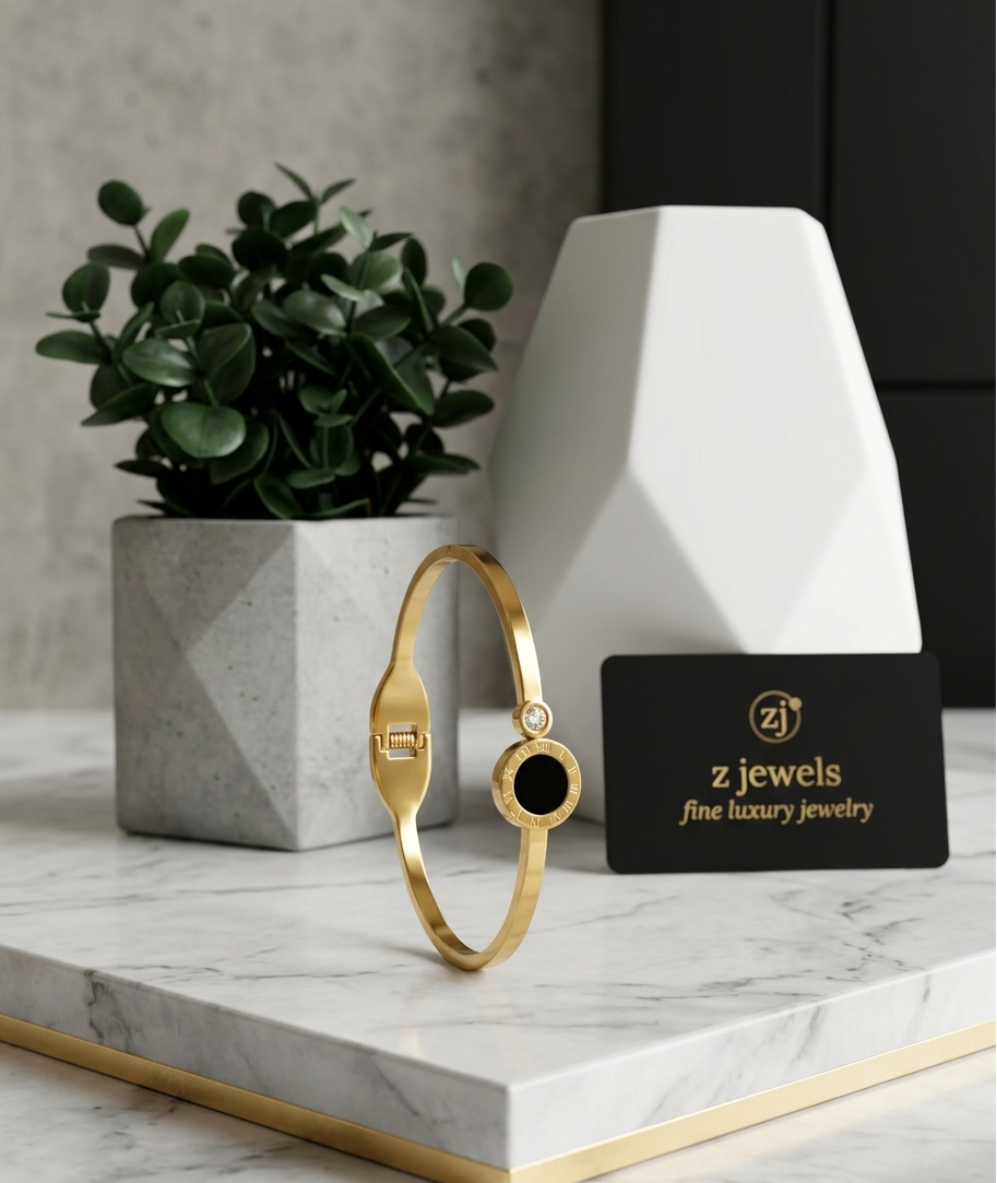 Stainless Steel Roman Numerals Bangle Open Cuff