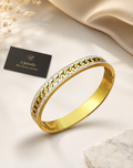 Gold-Plated Cuff Bracelet with Chain-Link Design