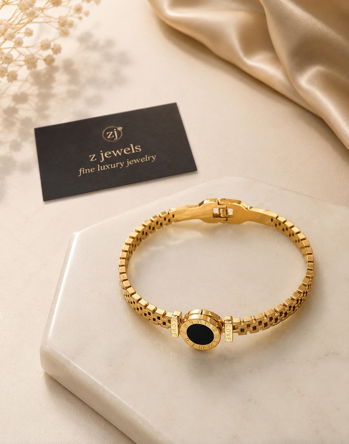 Elegant Gold-Plated Stainless Steel Bracelet